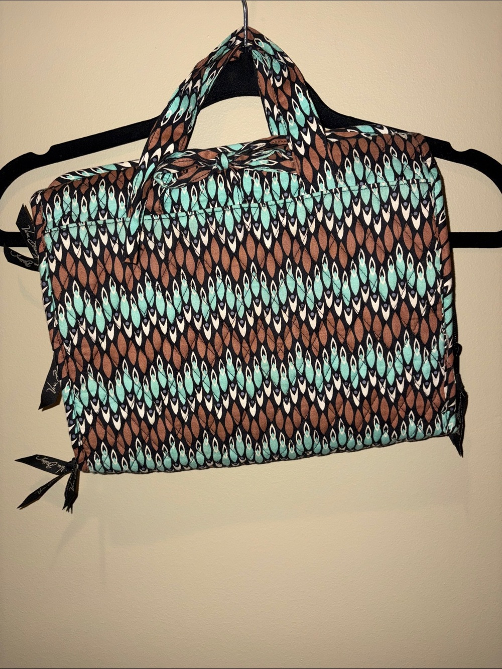 Vera Bradley | Quilted Travel Tote Bag in Brown and Teal